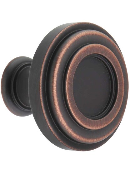 Lafayette Ringed Cabinet Knob - 1 3/8 inch Diameter in Brushed Oil Rubbed Bronze.